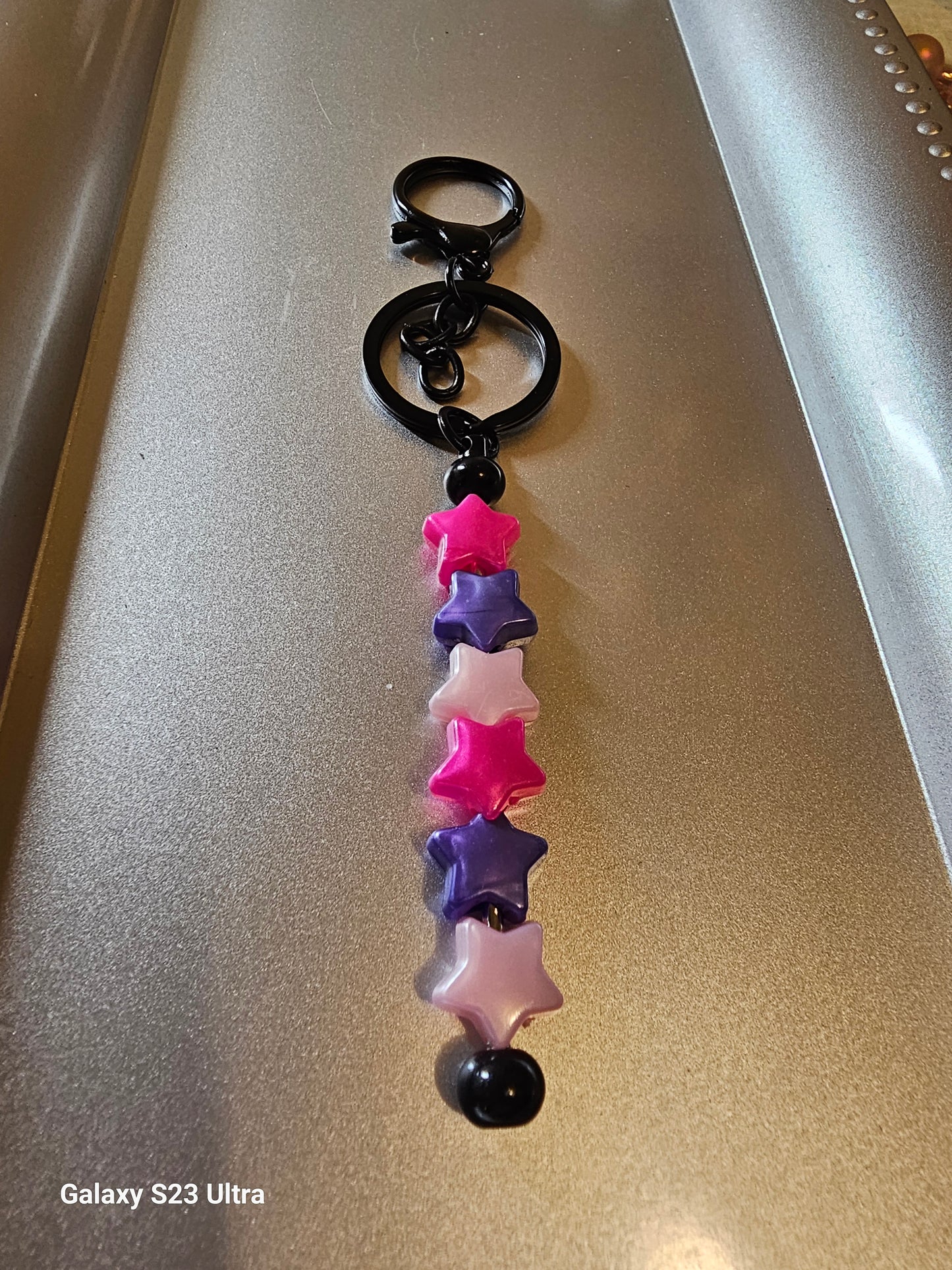 Pink and Purple Stars Keychain