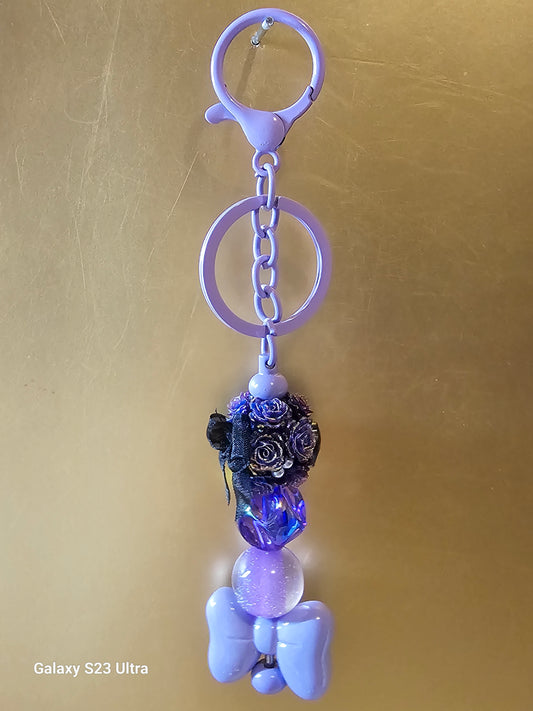 Purple Rose Keychain