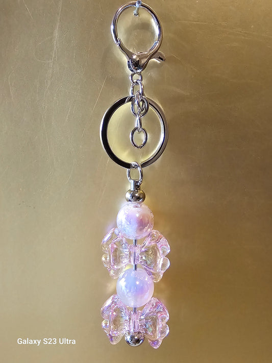 Pink balls and flowers Keychain
