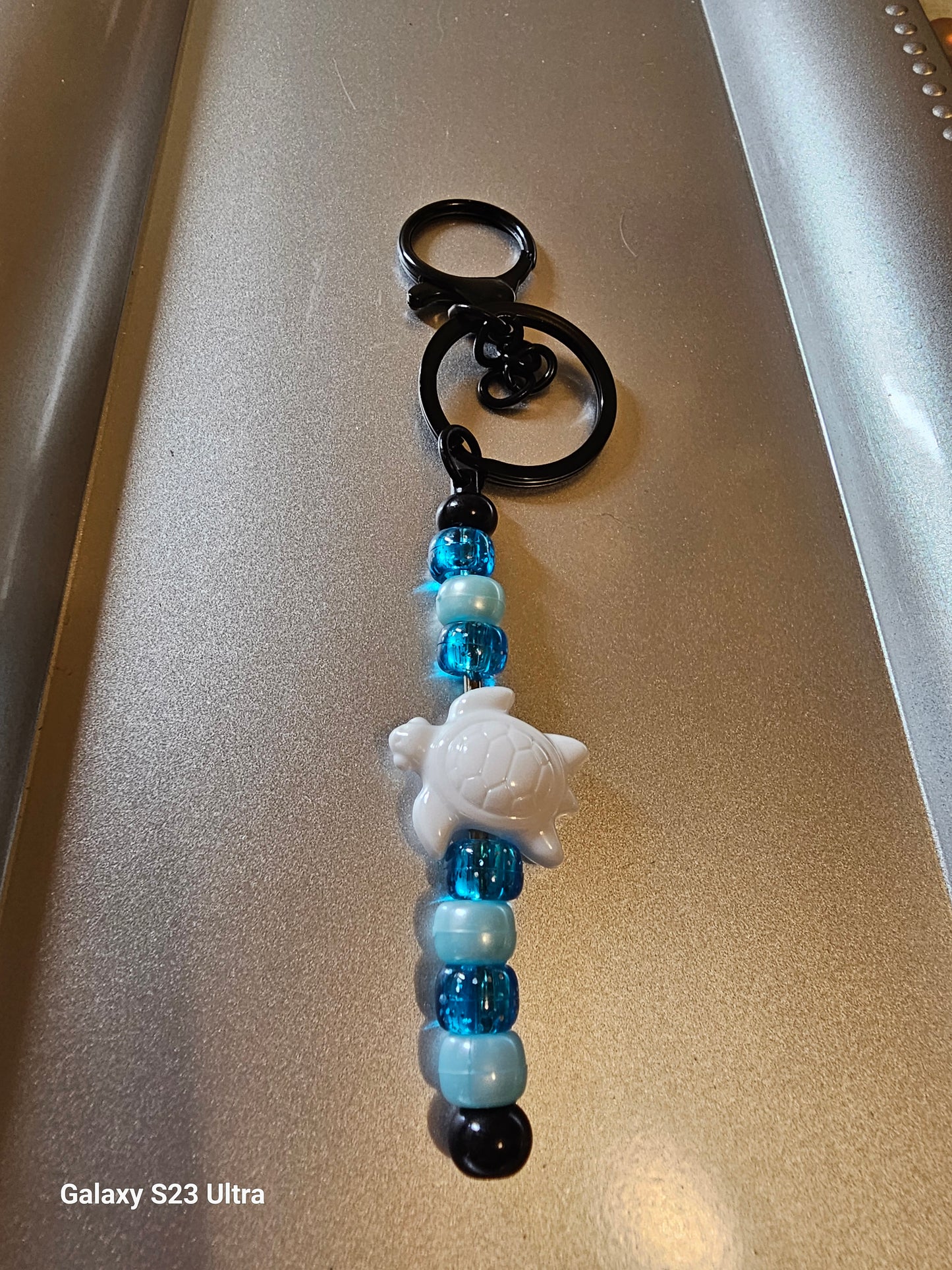 White Turtle Keychain
