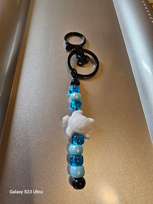 White Turtle Keychain