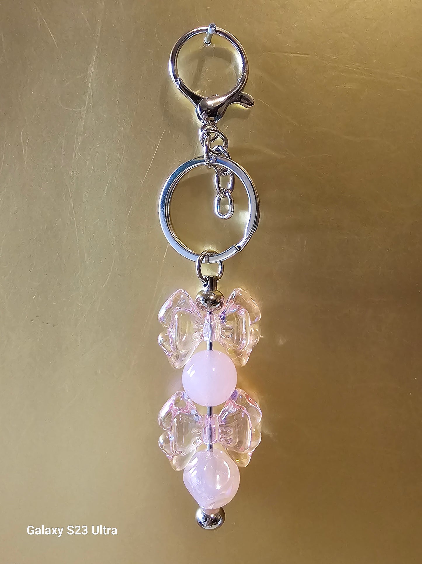 Pink Bow Keychain