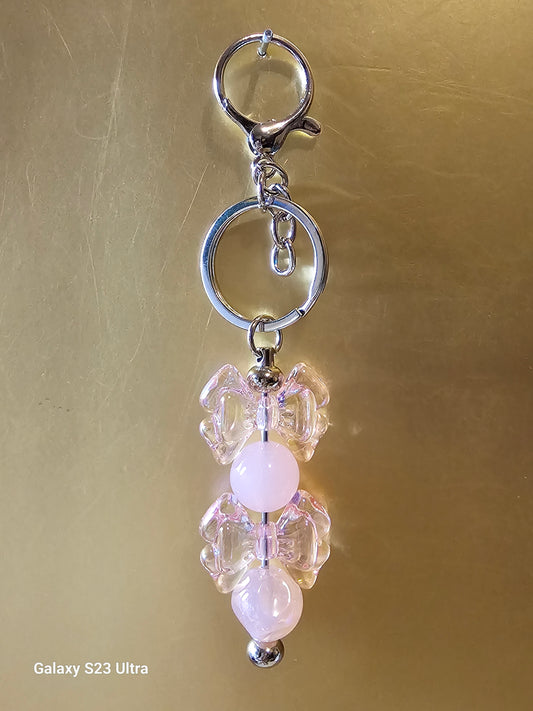 Pink Bow Keychain