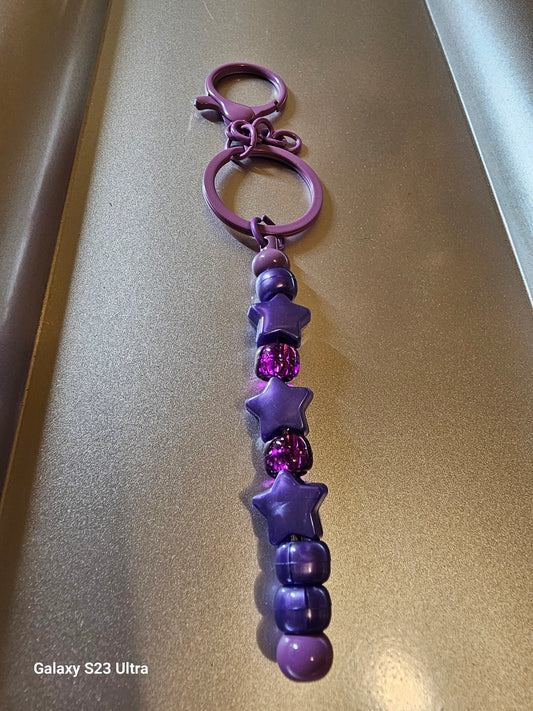 Purple Stars Keychain